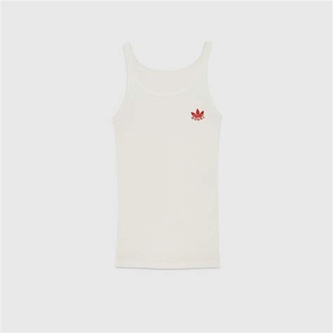 adidas x Gucci cotton tank top in Black Ready